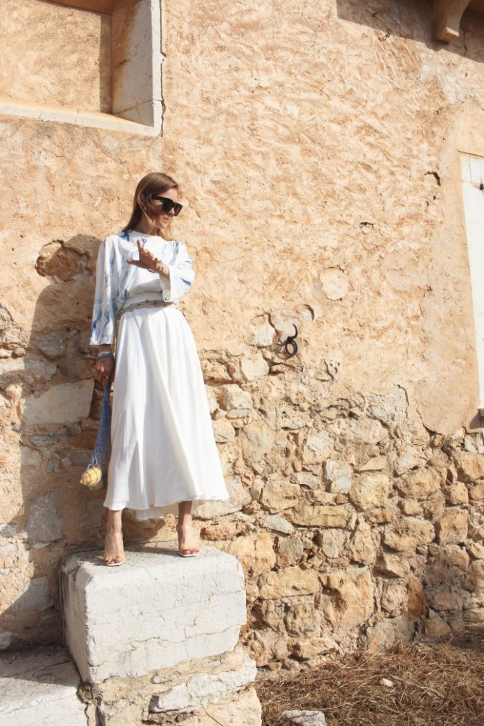 H&M White skirt fashion blogger 2019