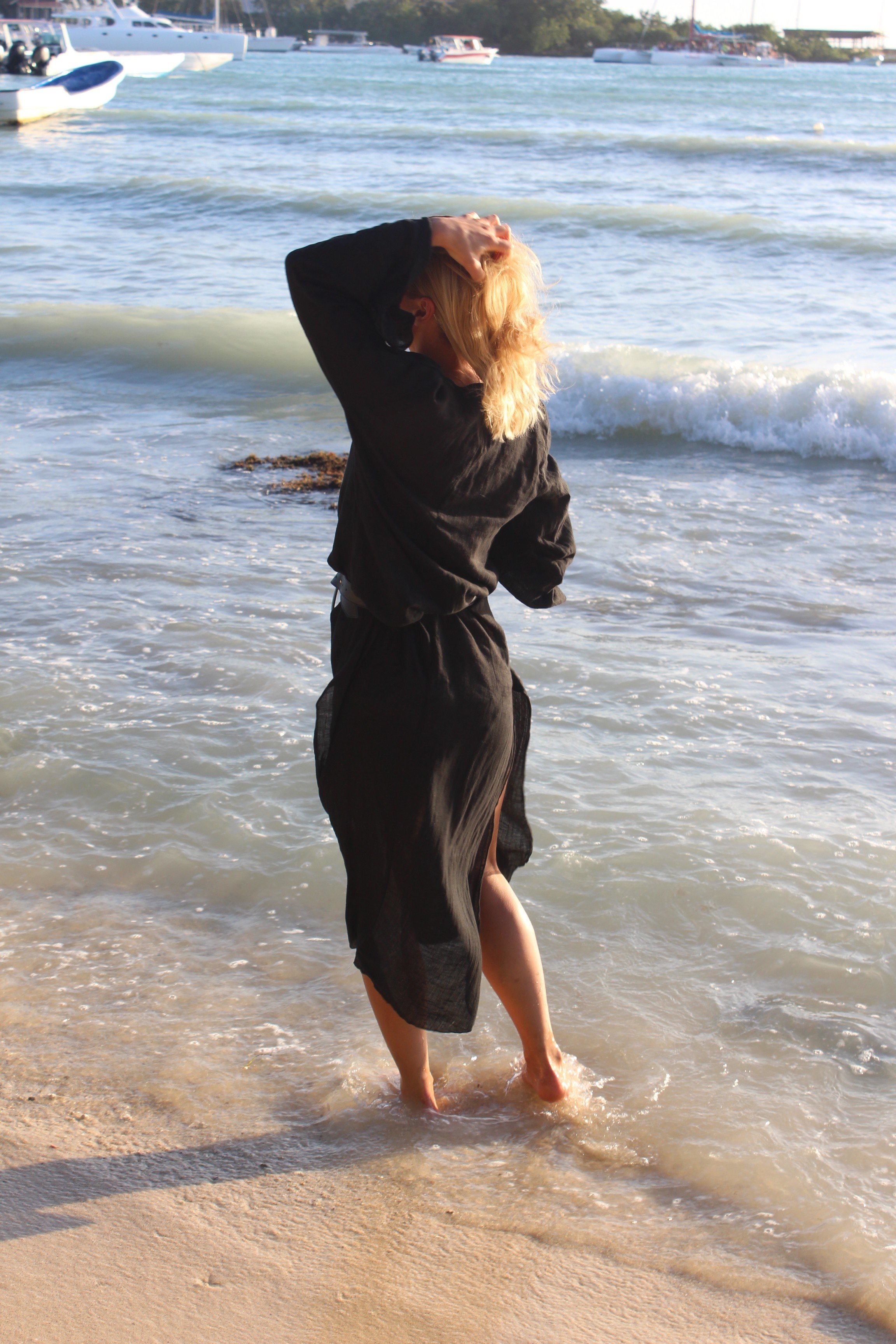 schwarzes beach kleid 