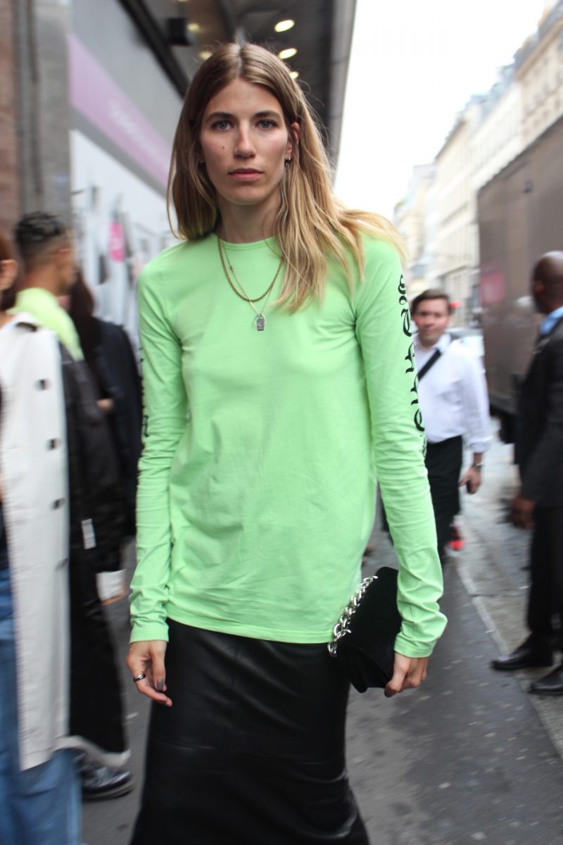Veronika Heilbrunner, Vetements Shirt green Haute Couture Fashion Week 2017 