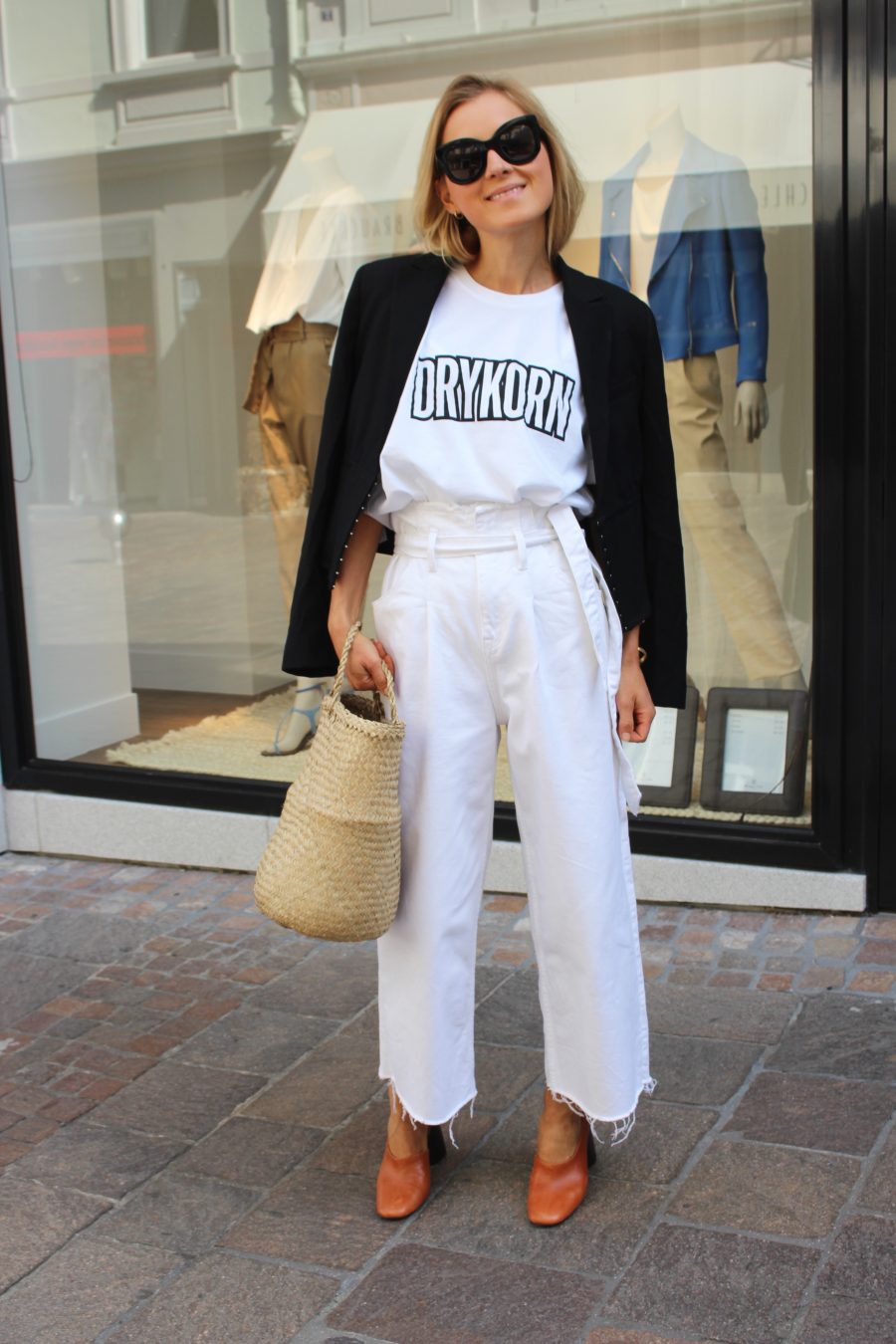 Drykorn white Shirt 2017 blogger look