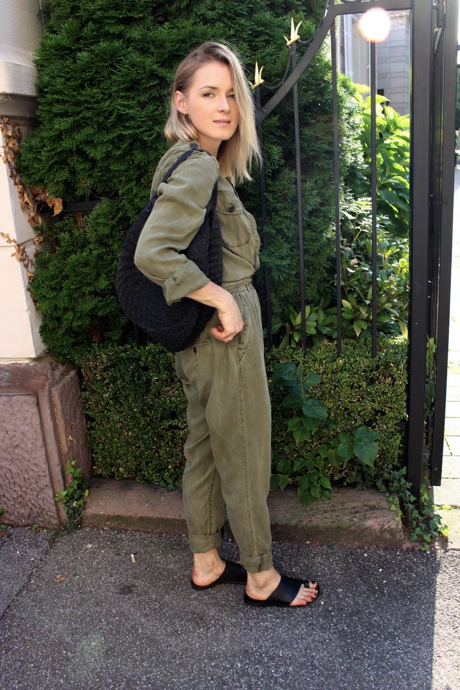 green overall H&M 
