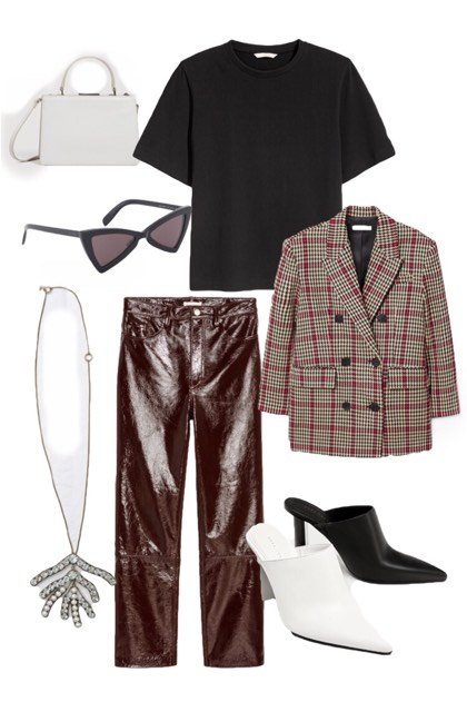 Leather Pants H&M burgundy 
