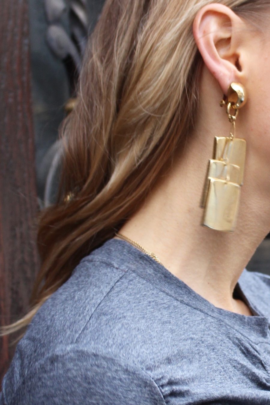 vintage gold earrings statement 