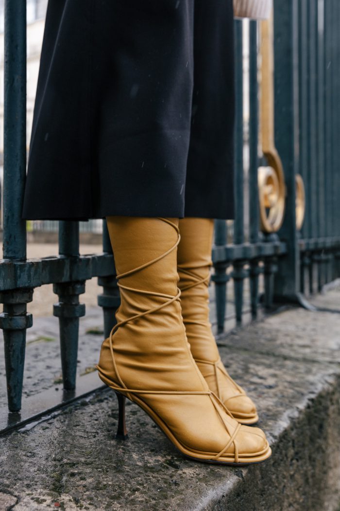 Céline lace boots yellow