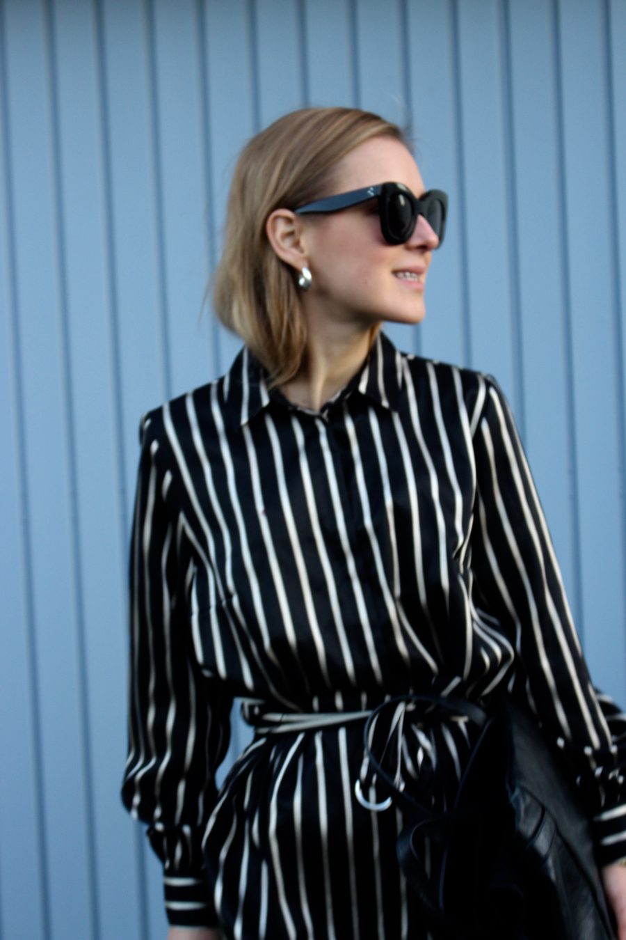 The Shirt Dress H&M Black and white stripes 