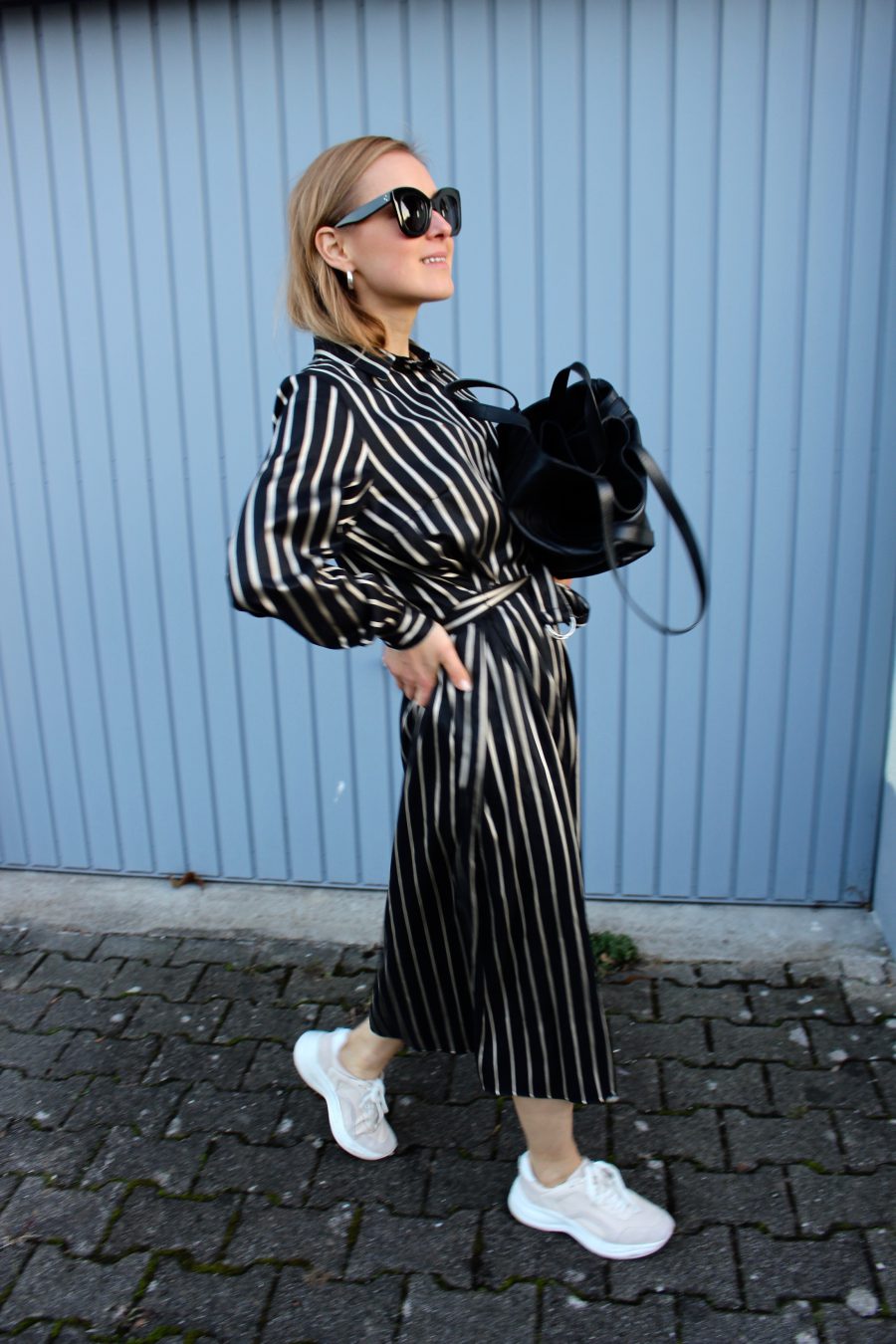 The Shirt Dress H&M Black and white stripes 