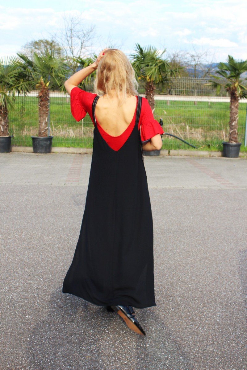 Schwarzes Langes Kleid Zara