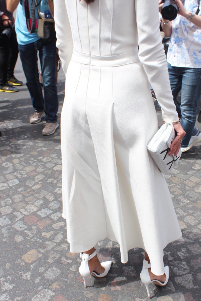 Giovanna Engelbert Haute Couture Fashion Week Streetstyle Look after Dior off white