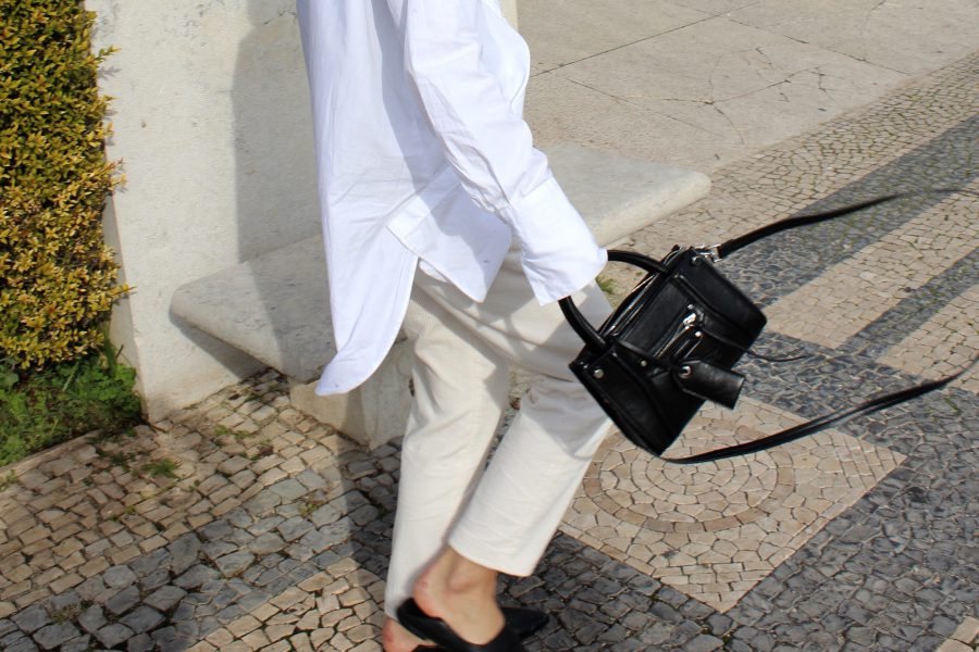 white oversize shirt