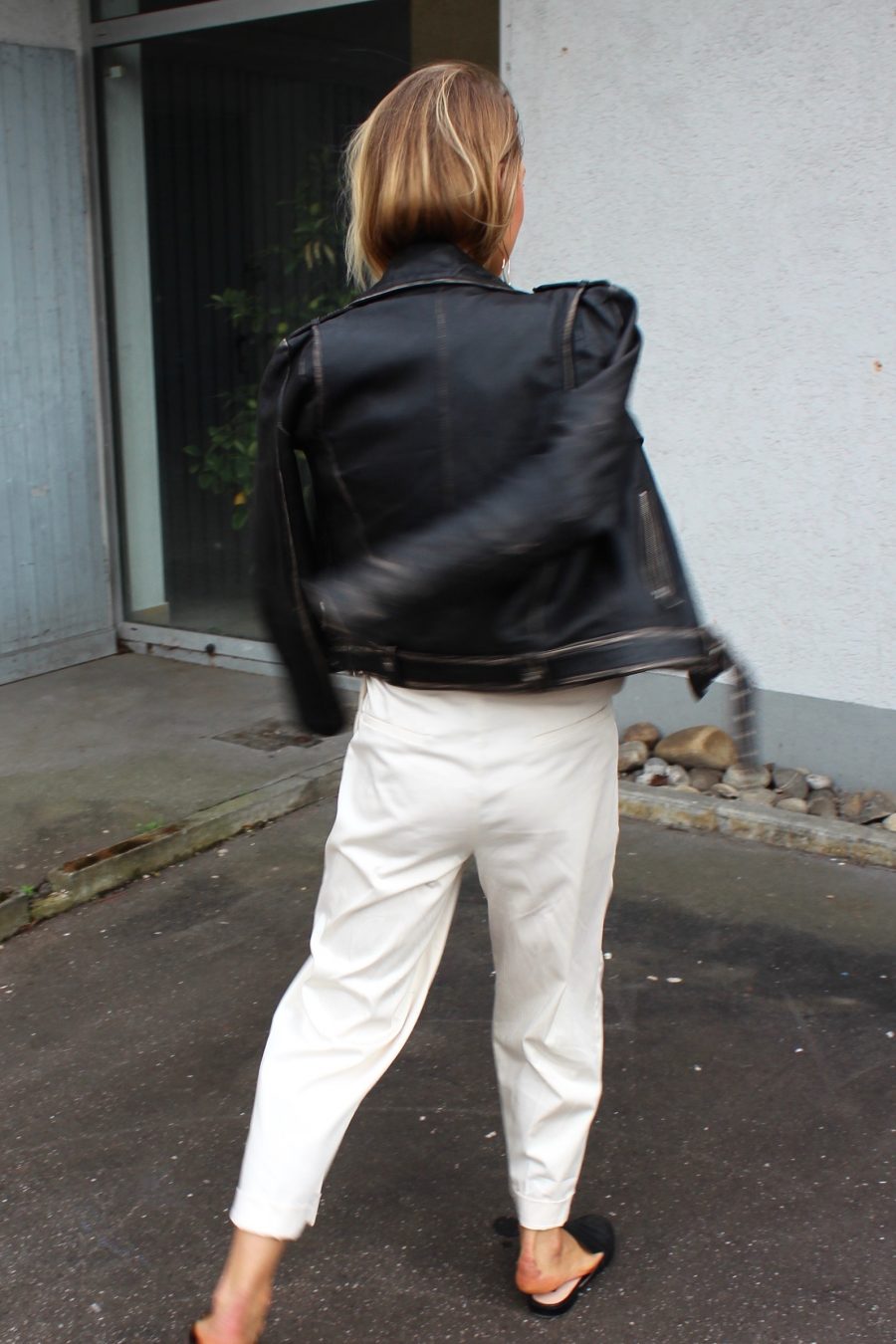 leather jacket zara vintage look