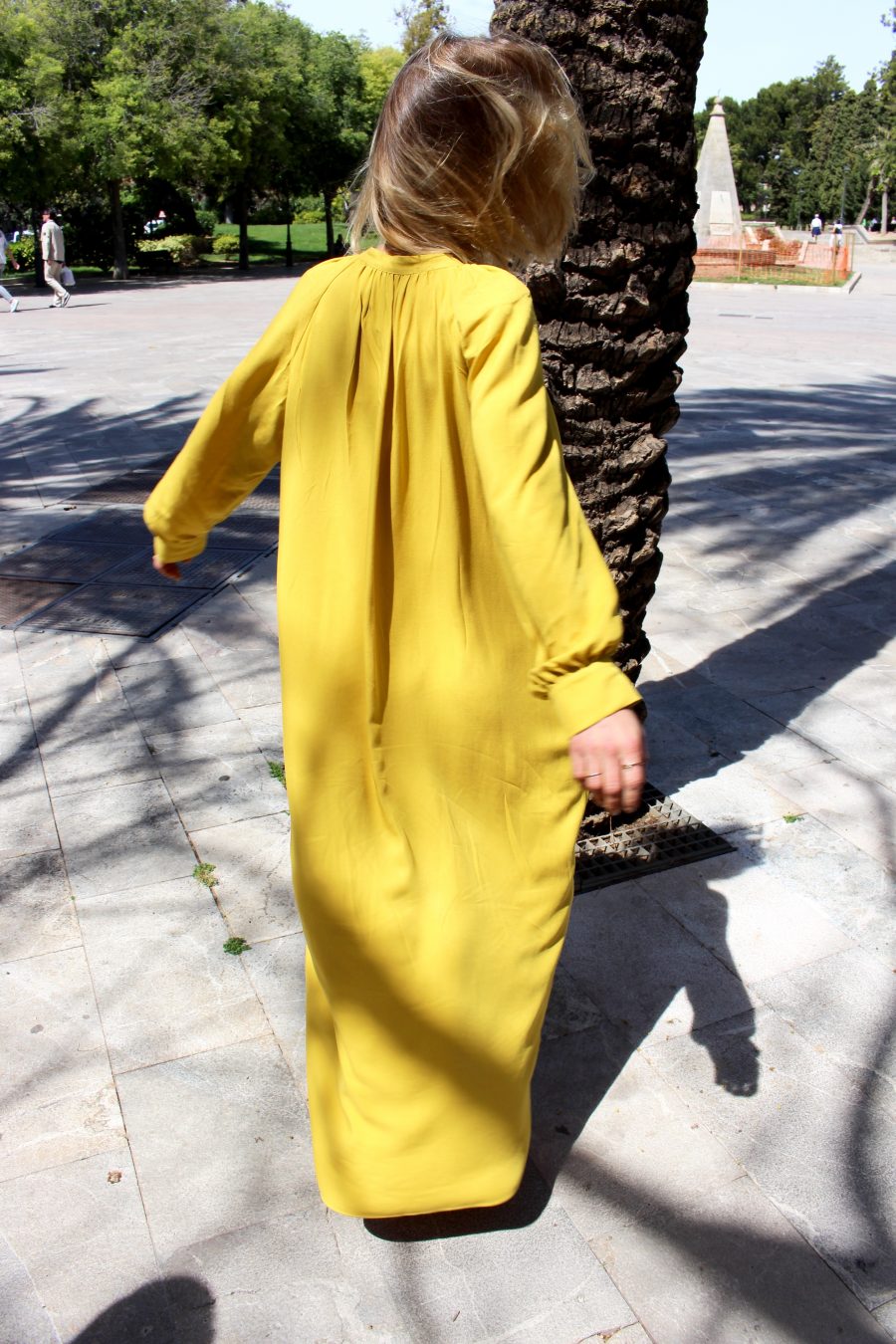 yellow maxi dress mango
