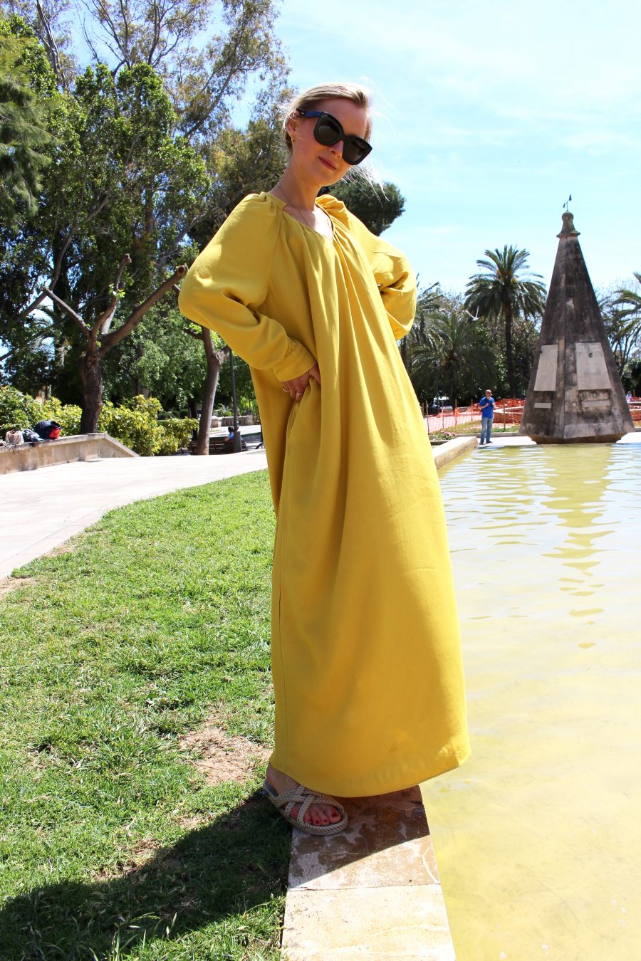 yellow maxi dress mango