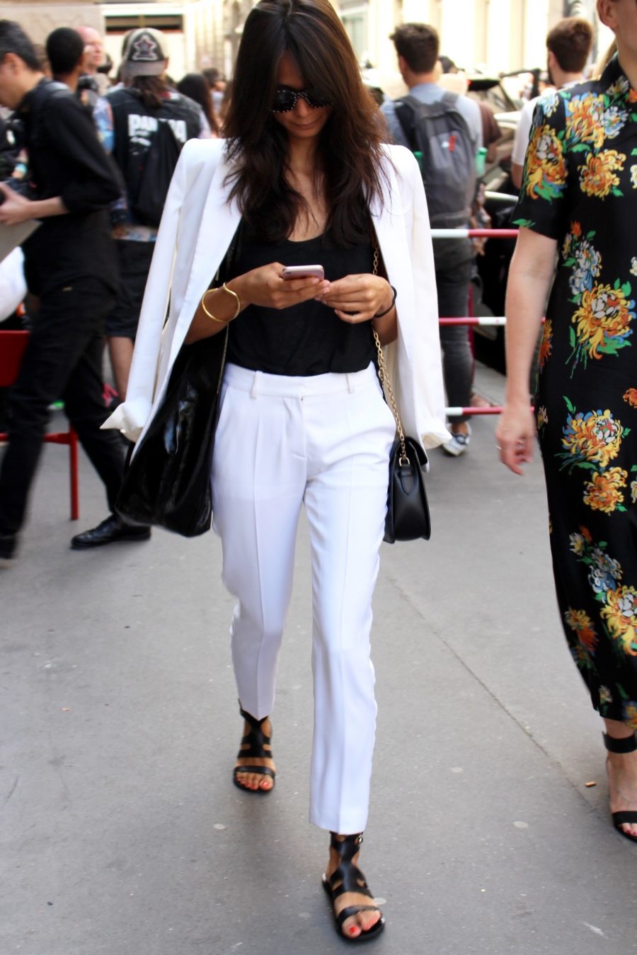 Street Style Haute Couture Paris Day 4 white blazer after elie saab show