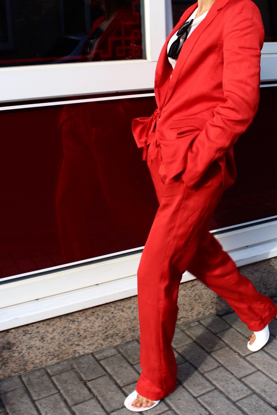 red suit fall winter trend 2017