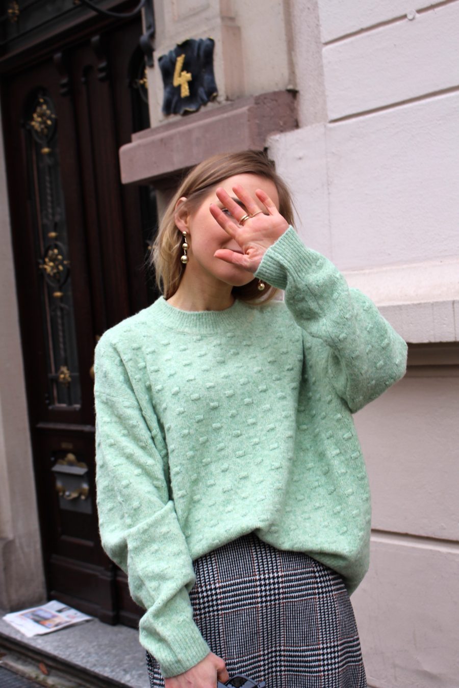 green sweater mohair h&M Trend