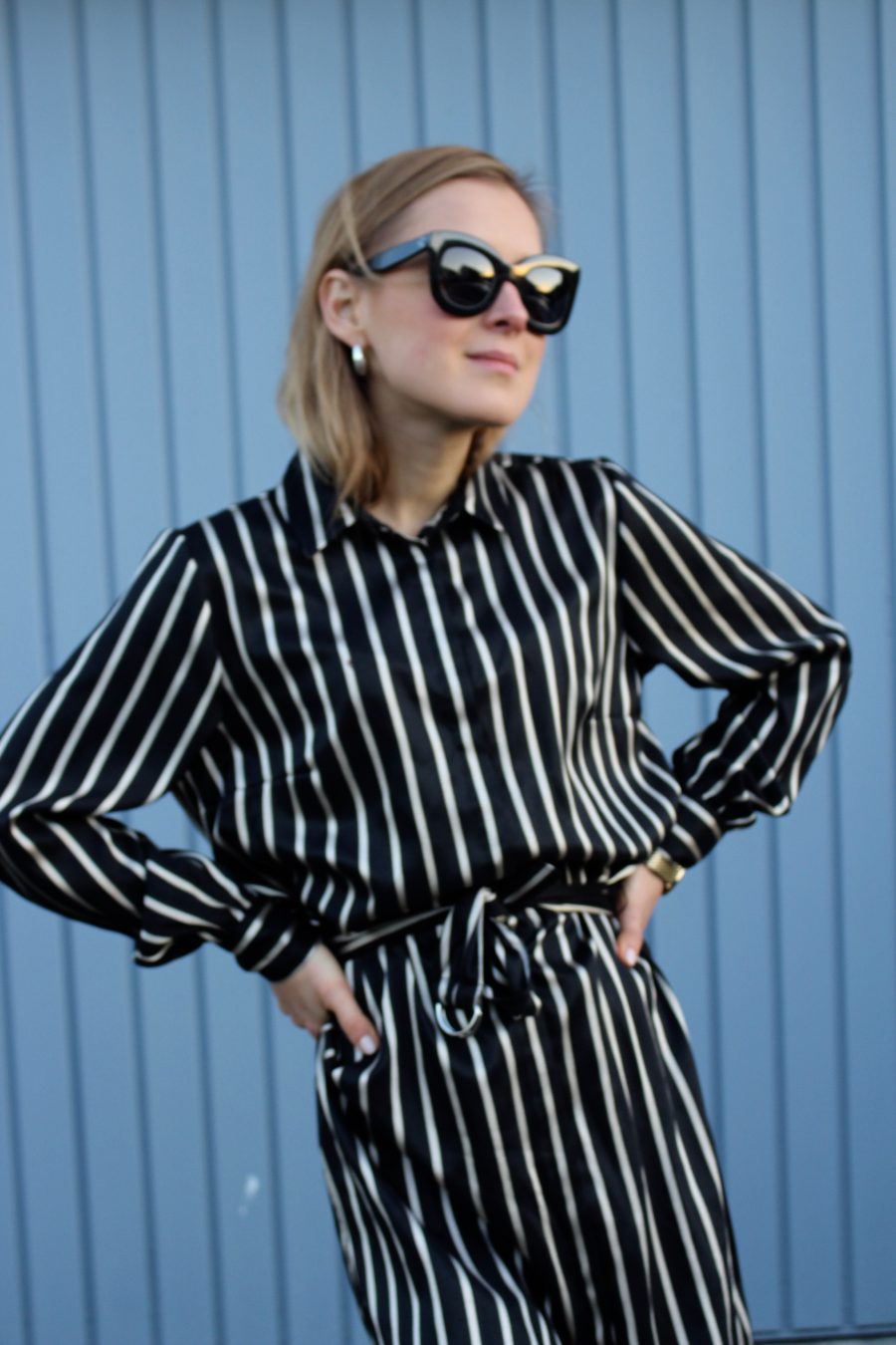 The Shirt Dress H&M Black and white stripes